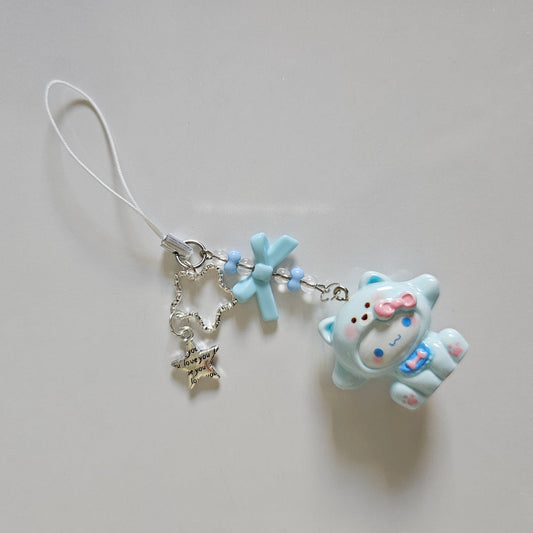 Blueberry Bow Bear Phone Charm