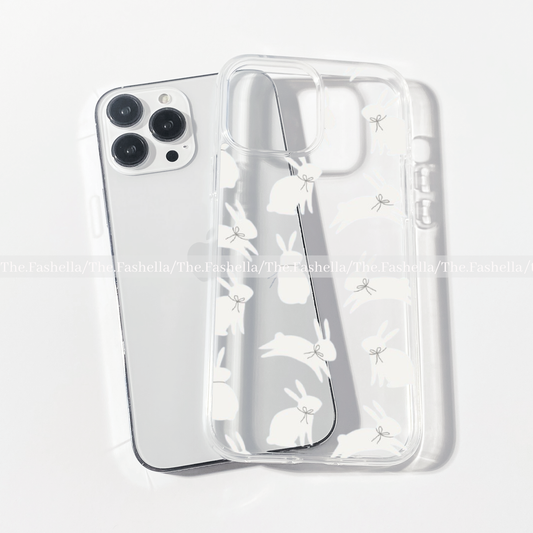 Cute white bunny clear case