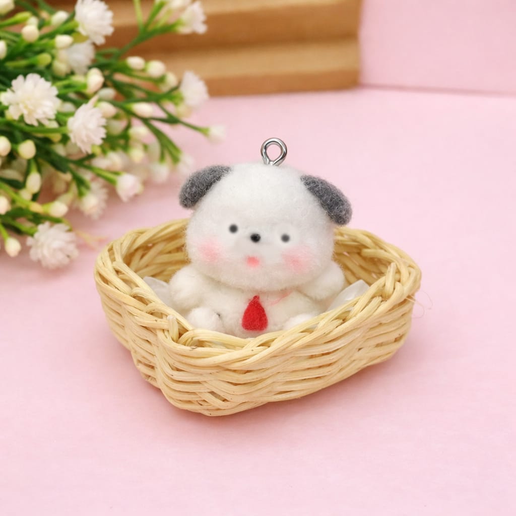 Frosty Cuddle cute bunny phone charm