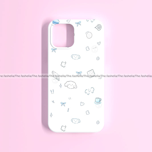 Cute bunny & bow blue case