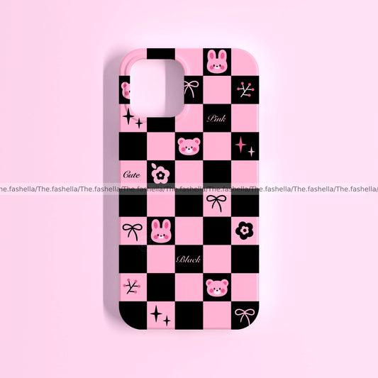 Cute pink & black bunny case