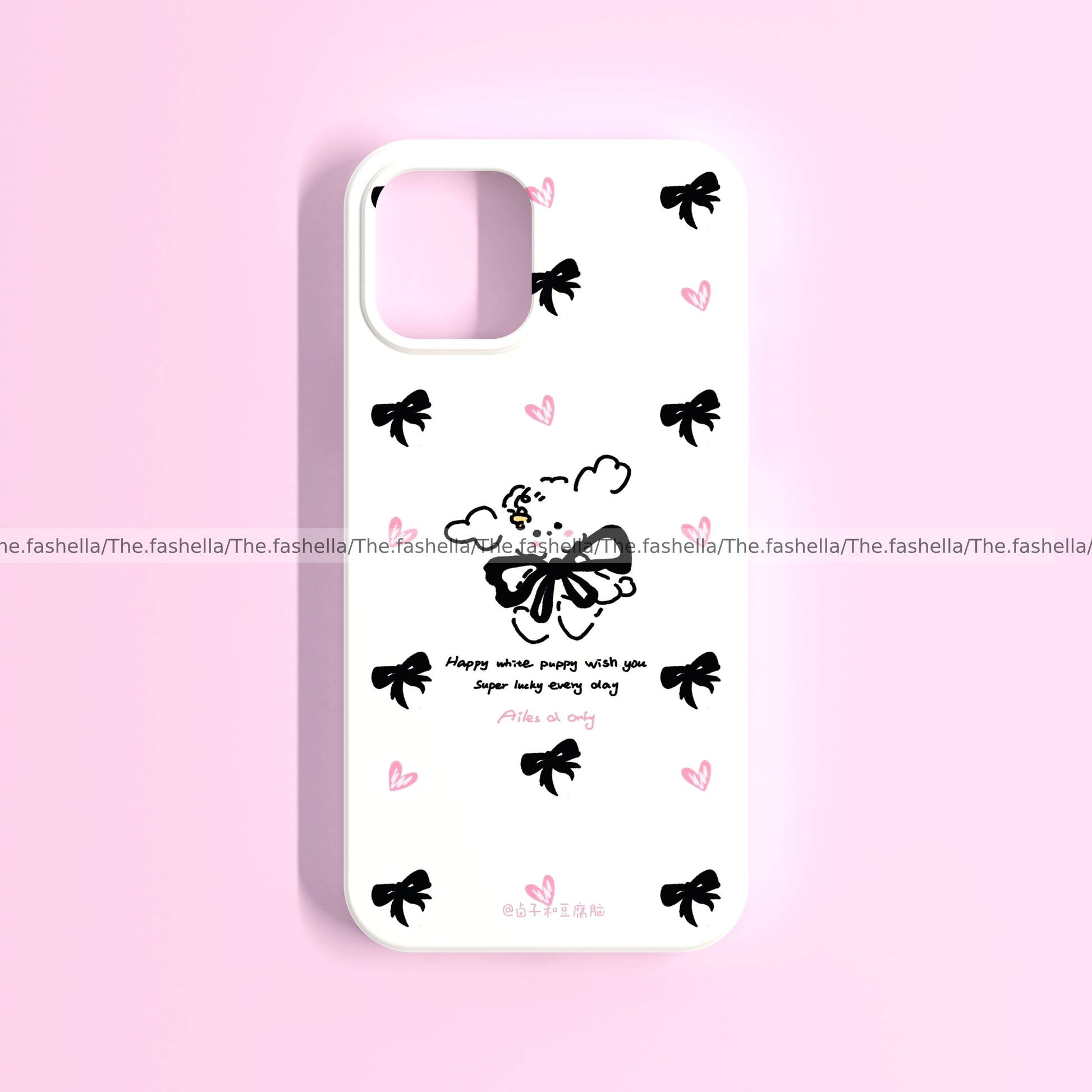 Black bows bunny pink case - Main Image