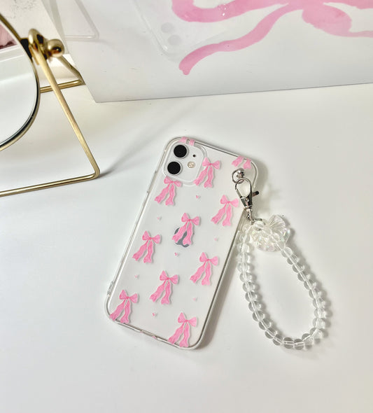 Pretty pink bow chain case