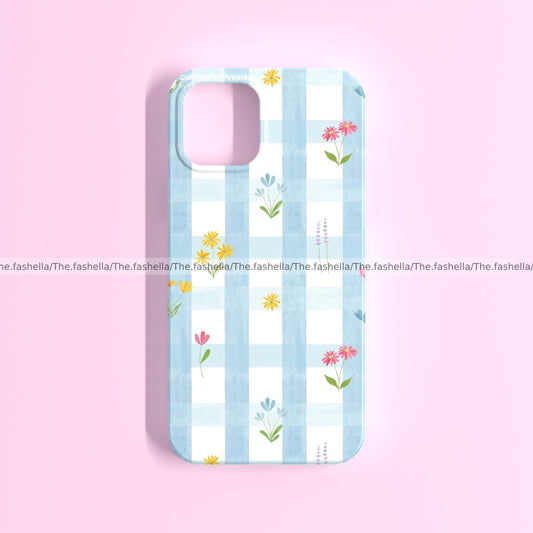 Blue Garden Gingham Phone Case