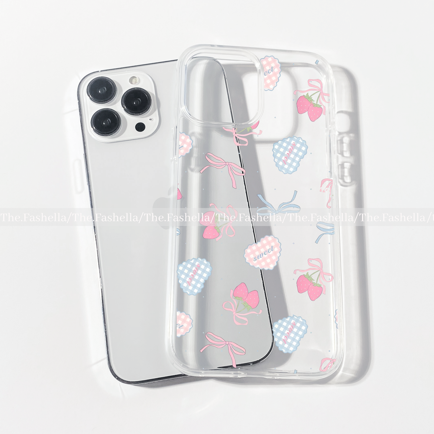 Pretty strawberry and sweet clear phone case