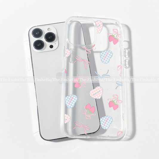 Pretty strawberry and sweet clear phone case