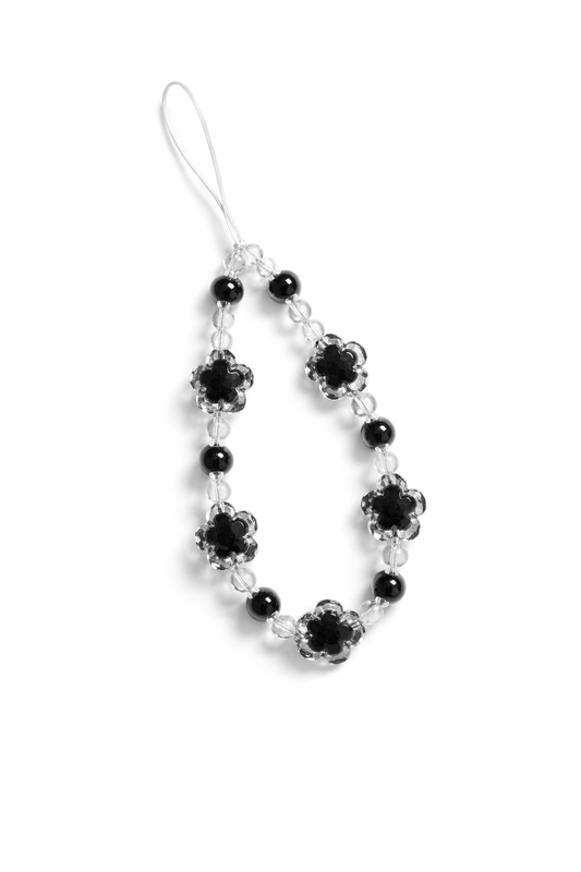 Black Daisy Loop Phone Charm