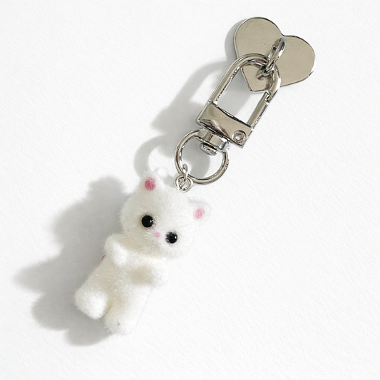 Peel & Stick Heart, Cute Cat fur Phone Charm