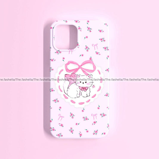 Cute kitty Bow pink case