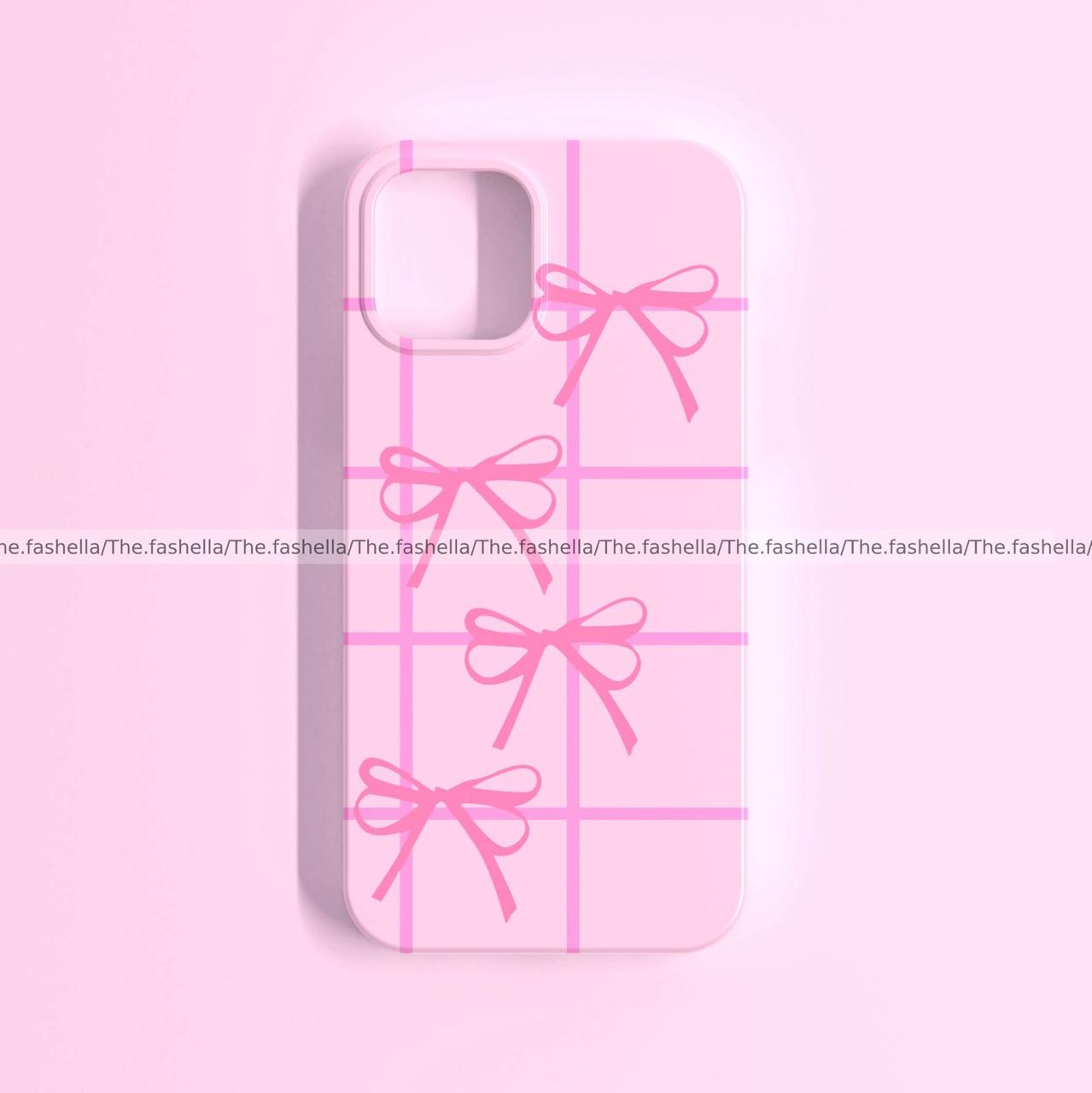 Aesthetic pink bows & lines case