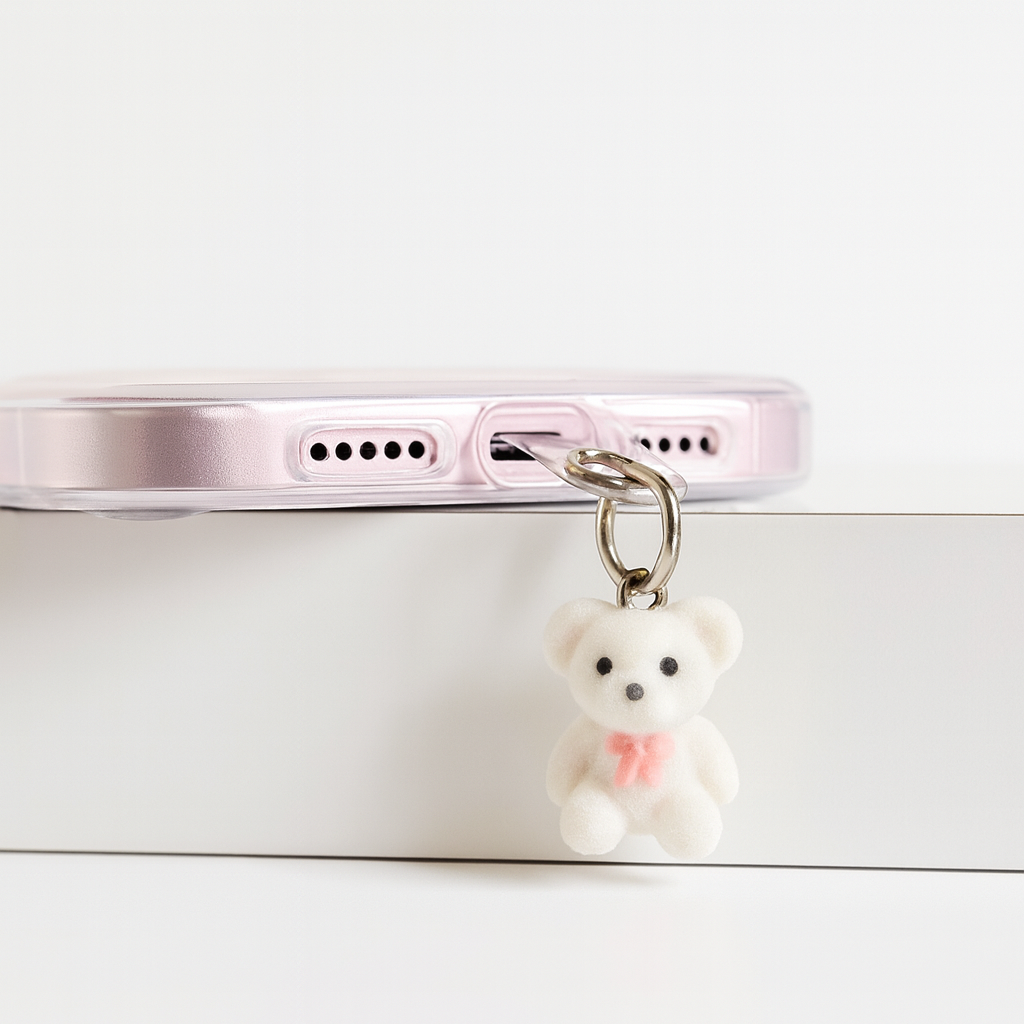 Pretty teddy bow case with hanging teddy