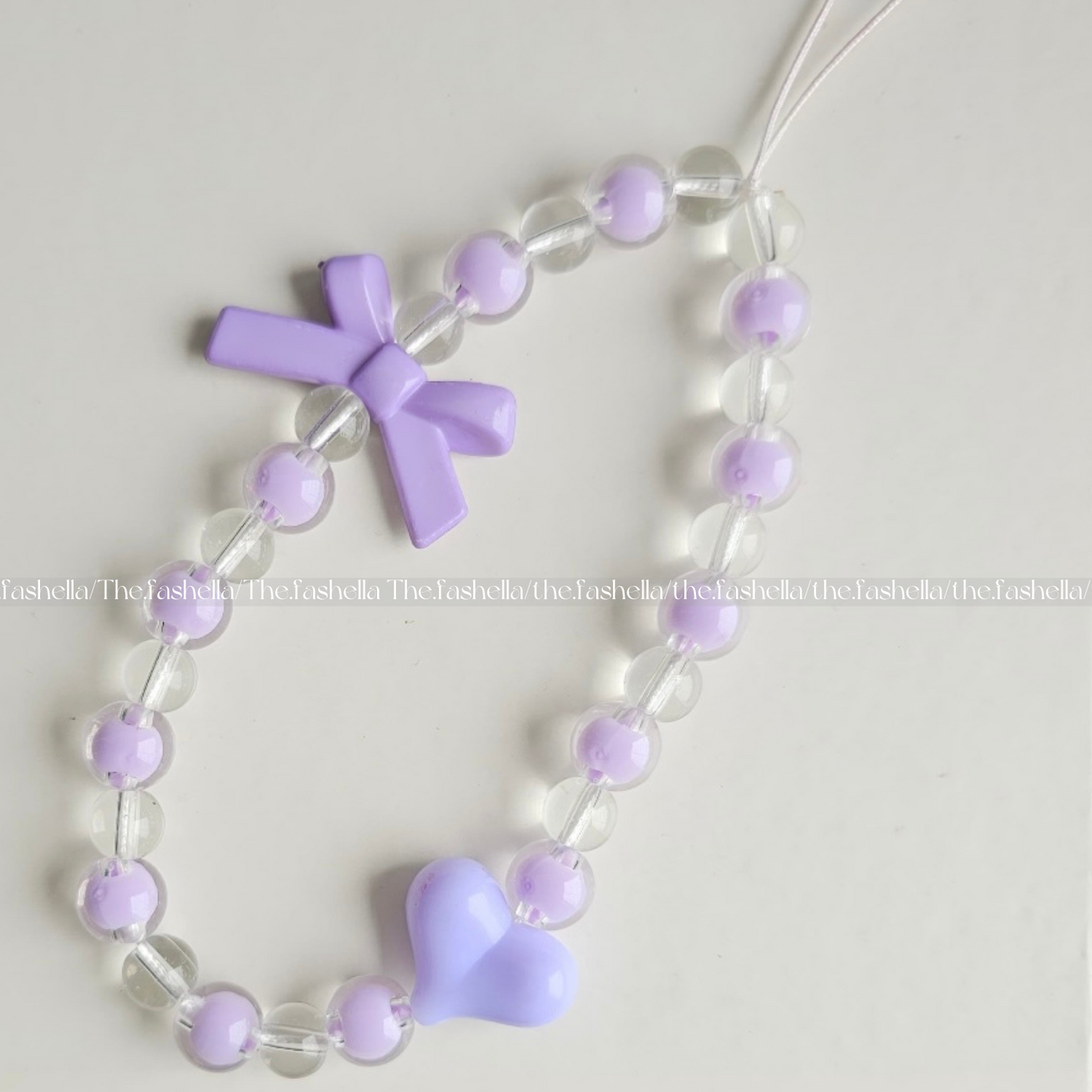 Aesthetic lavender bow & heart charm