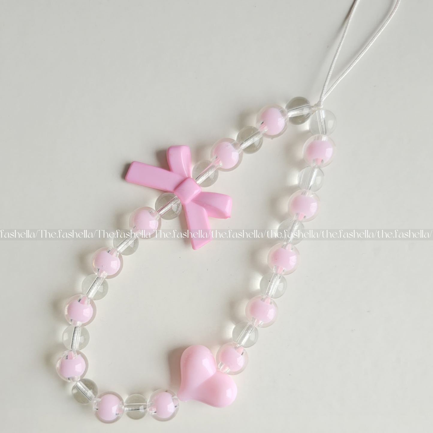 Pretty pink bow & heart charm