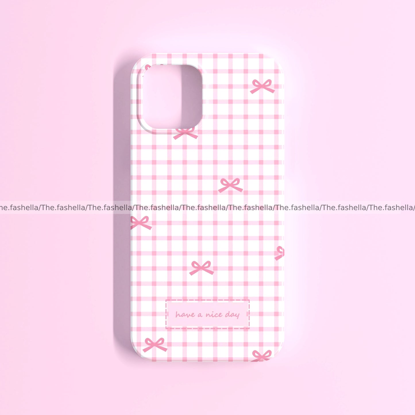 Coquette Checks Pink Bow Phone Case
