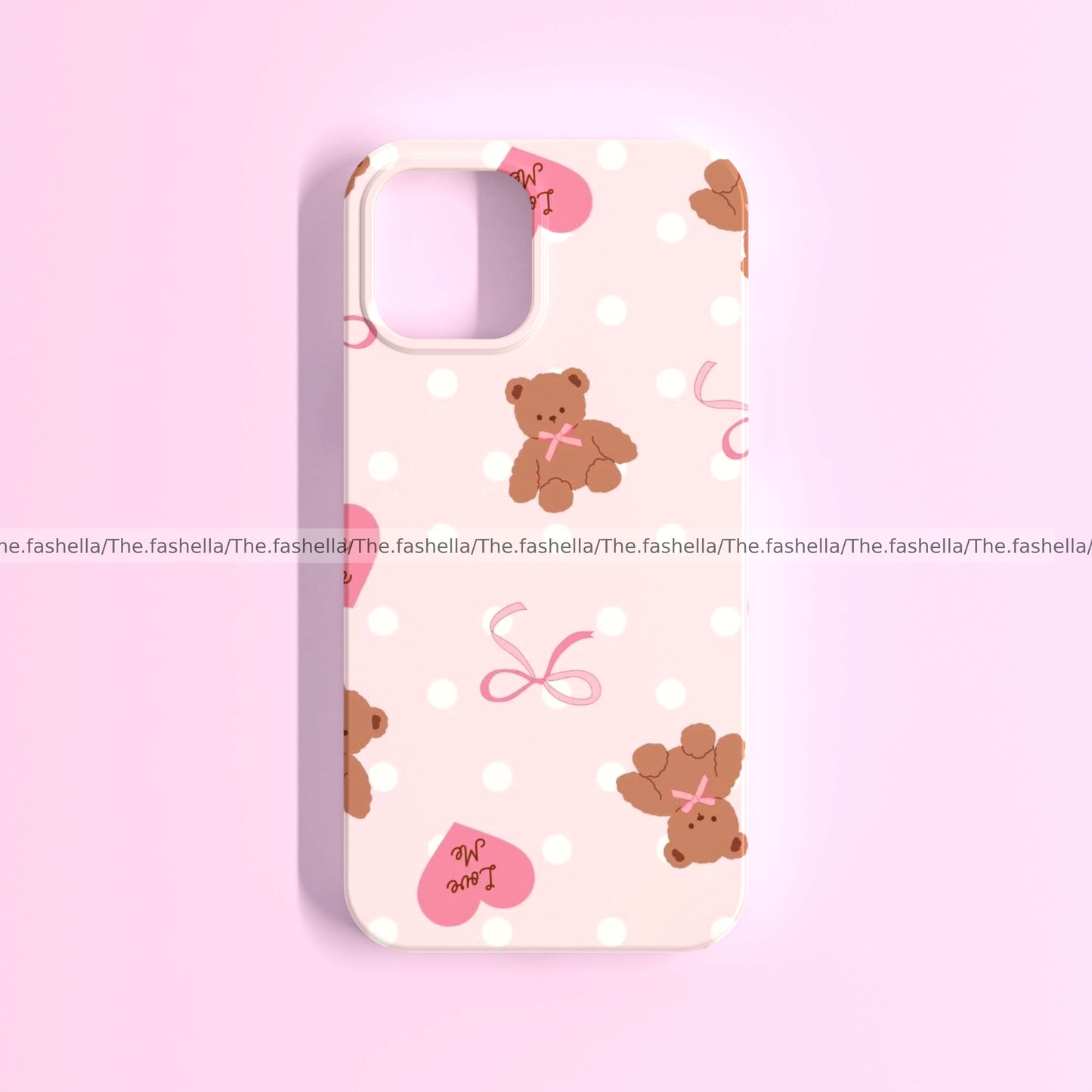 Polka Love Teddy Phone Case