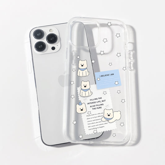 Polar Pup Blue Clear Case