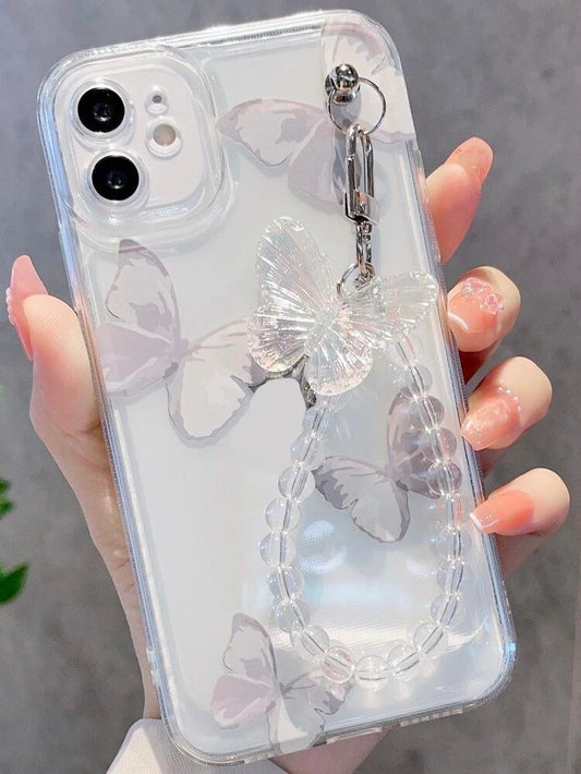 Lavender butterfly case with chain