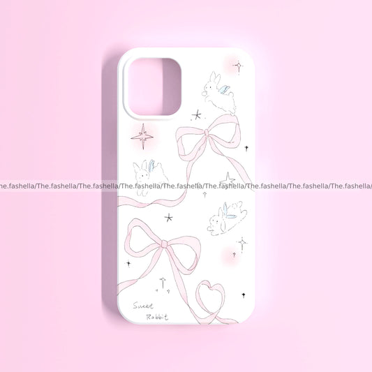 Cute pink bunny & bow case