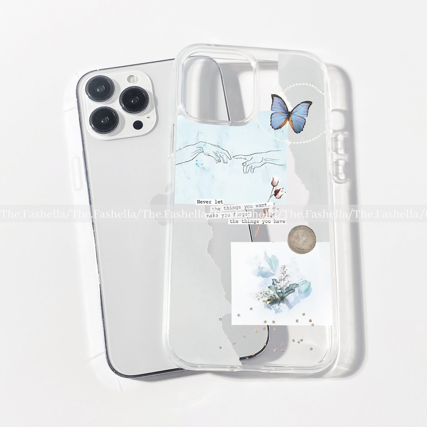 Pretty butterfly aesthetic quote blue case