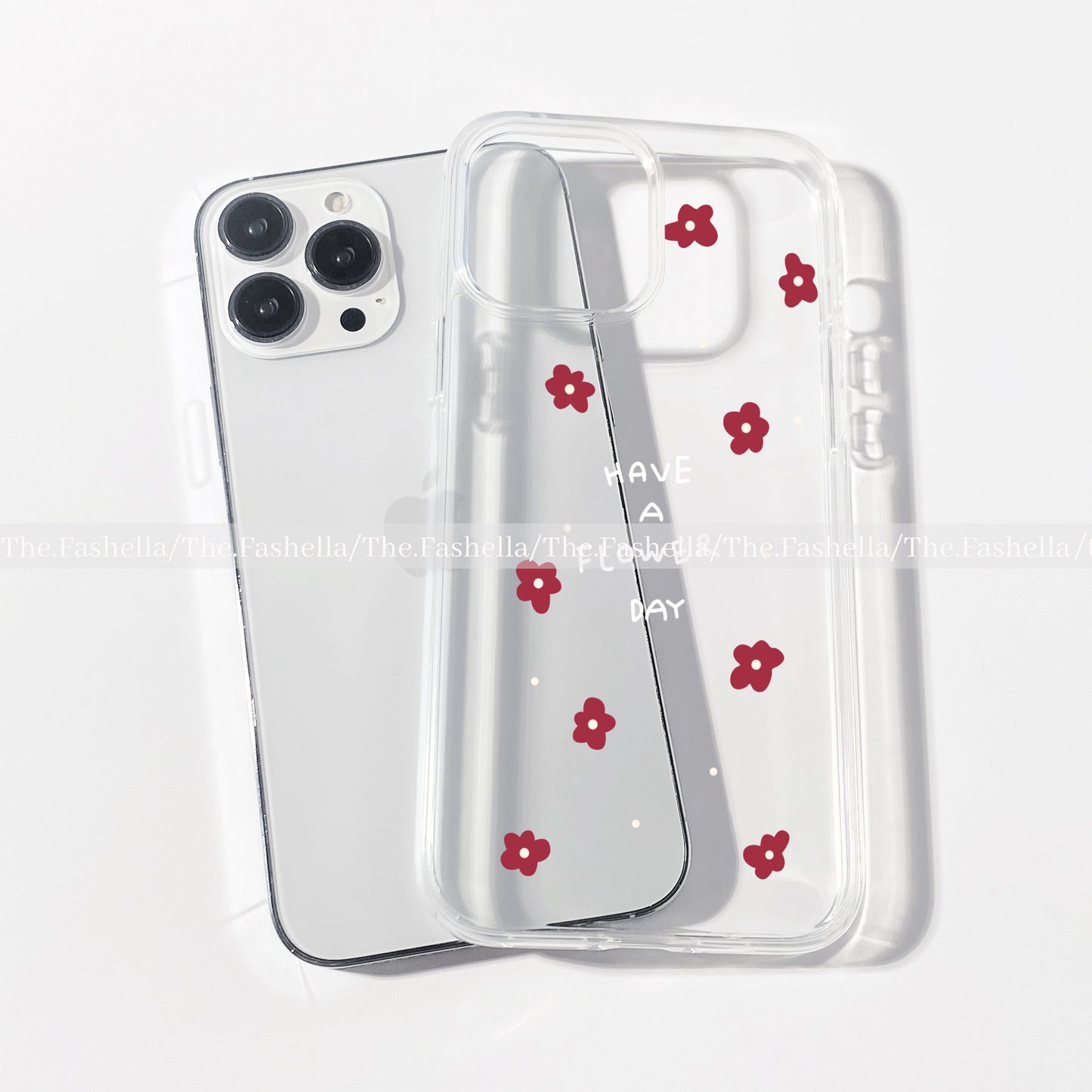 Aesthetic red have a flower day case