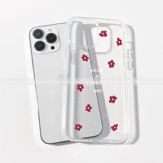 Aesthetic red have a flower day case