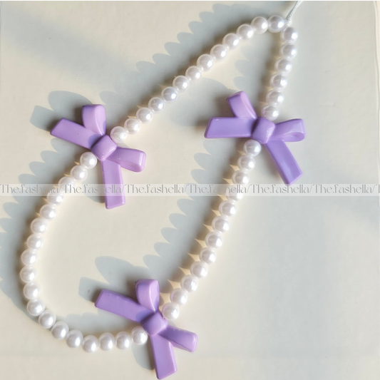 Pretty lavender pearl & bow charm