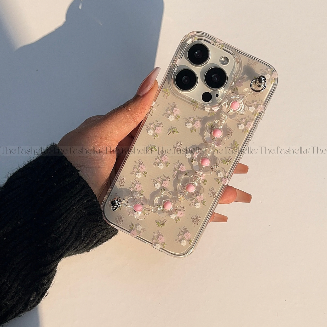 Pretty pink flower chain Phone case