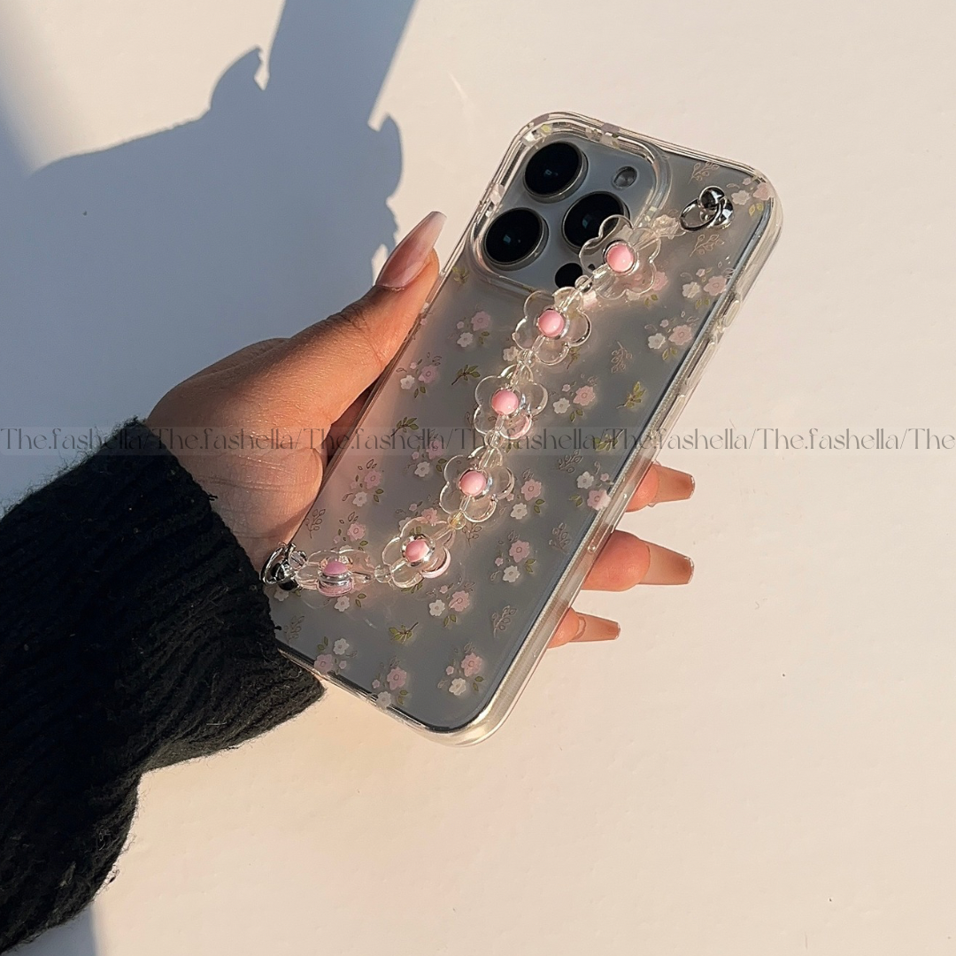 Pretty pink flower chain Phone case