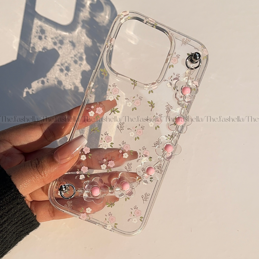 Pretty pink flower chain Phone case