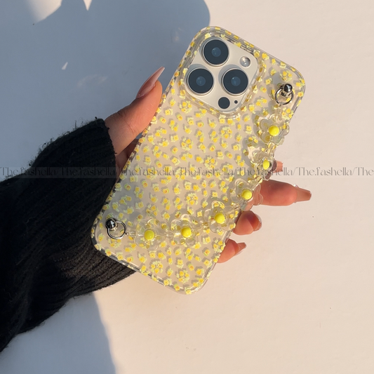 Aesthetic yellow pretty chain phone case