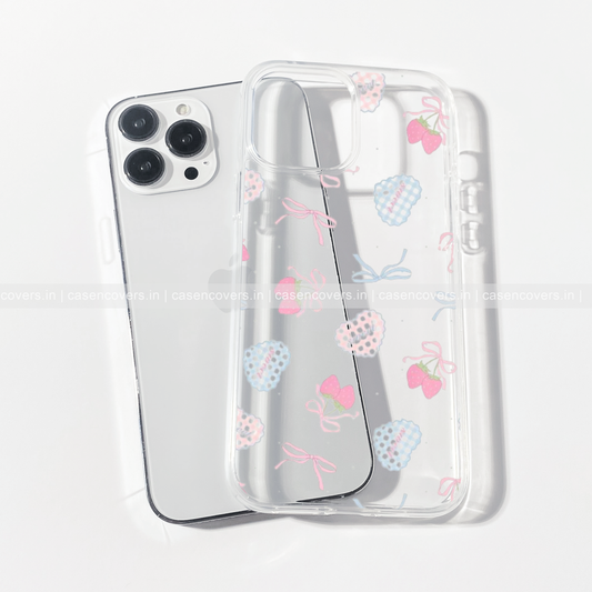 Strawberry Ribbon Aesthetic Blush Phone Case