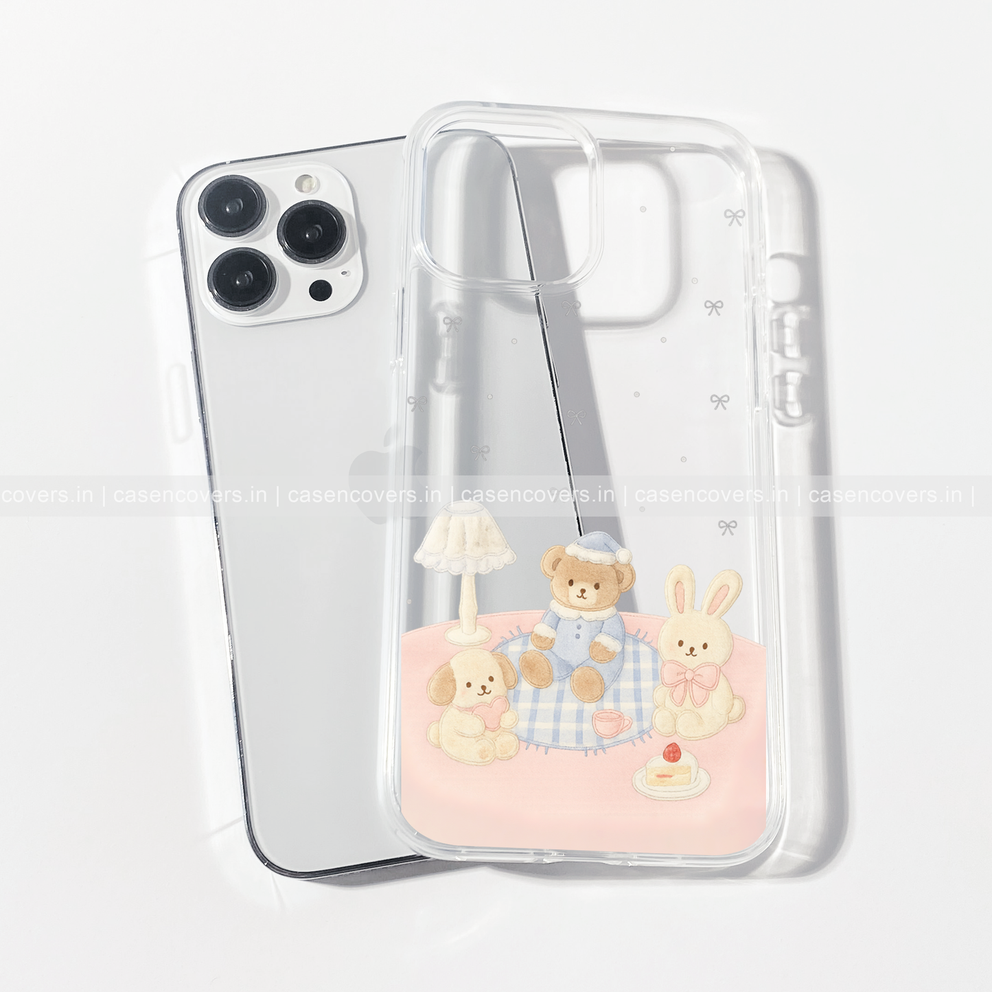 Cute Pink teddy Bows Clear case