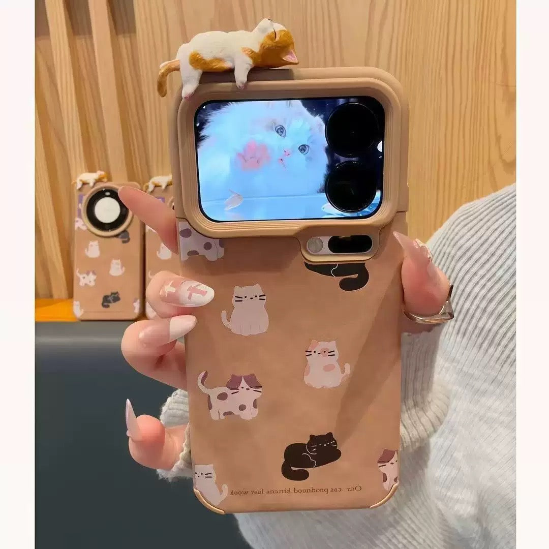 Cute Lying Kitty Phone Topper With Glue