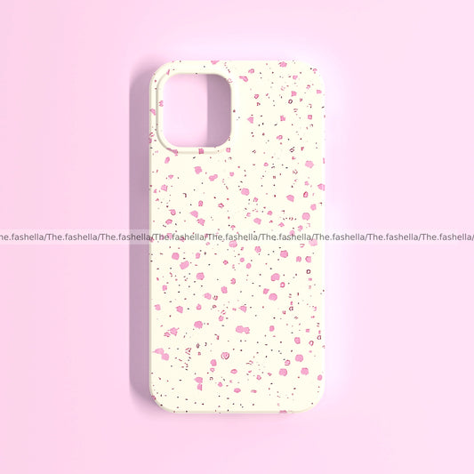 Aesthetic pink dots & beige case