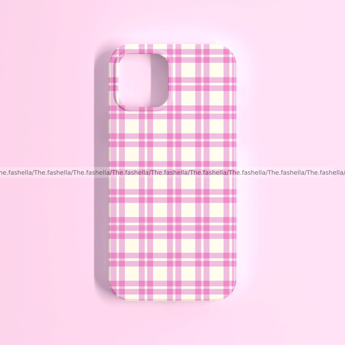 Cute pink checks case