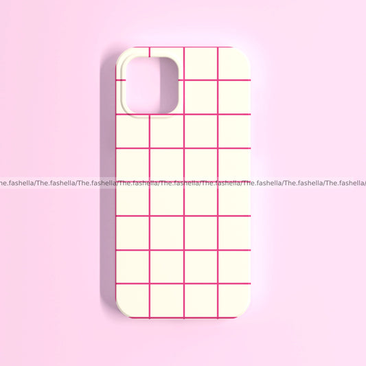 Minimal beige and pink lines case