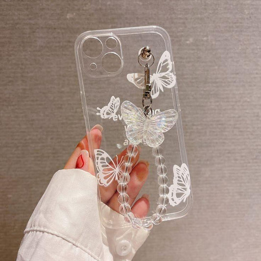 pretty white butterfly chain case