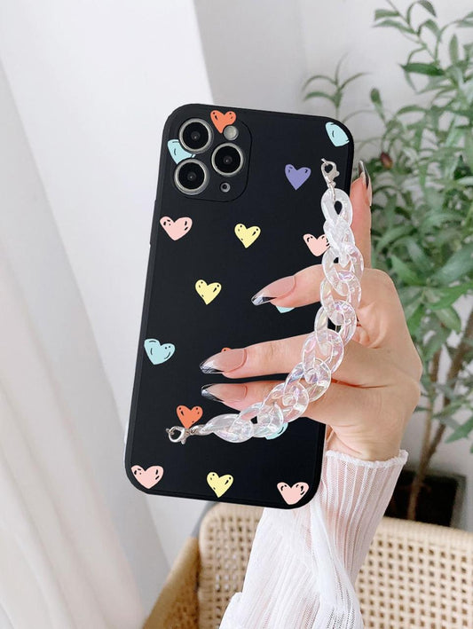 multicolour black heart chain case