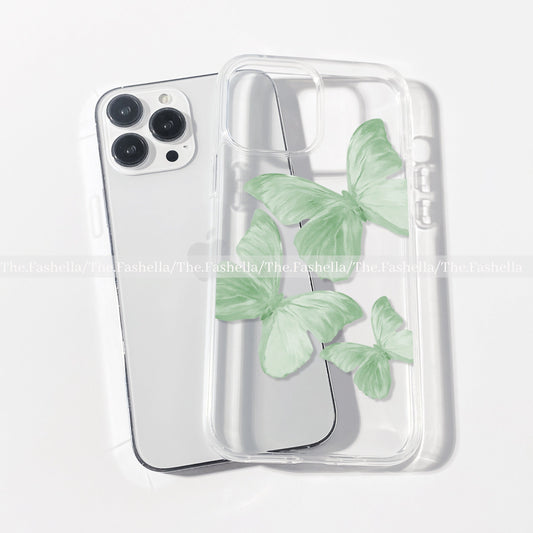 Green aesthetic butterly case