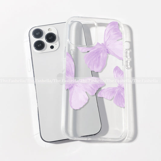 Lavender aesthetic butterfly case
