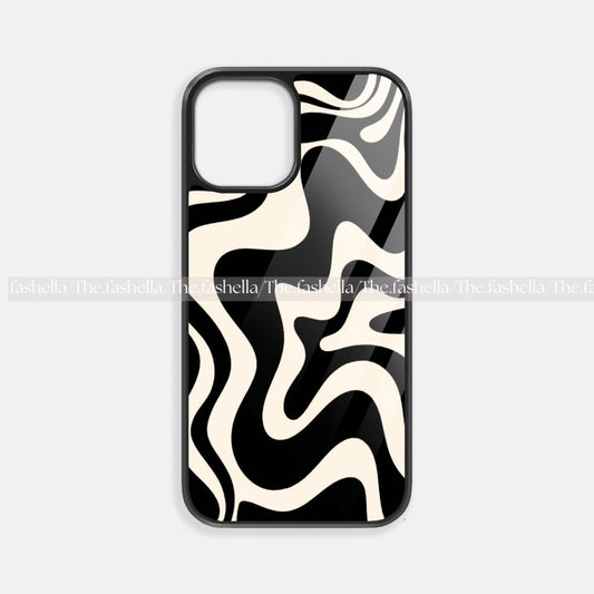 Cool wavy blackpremium glossy phone case