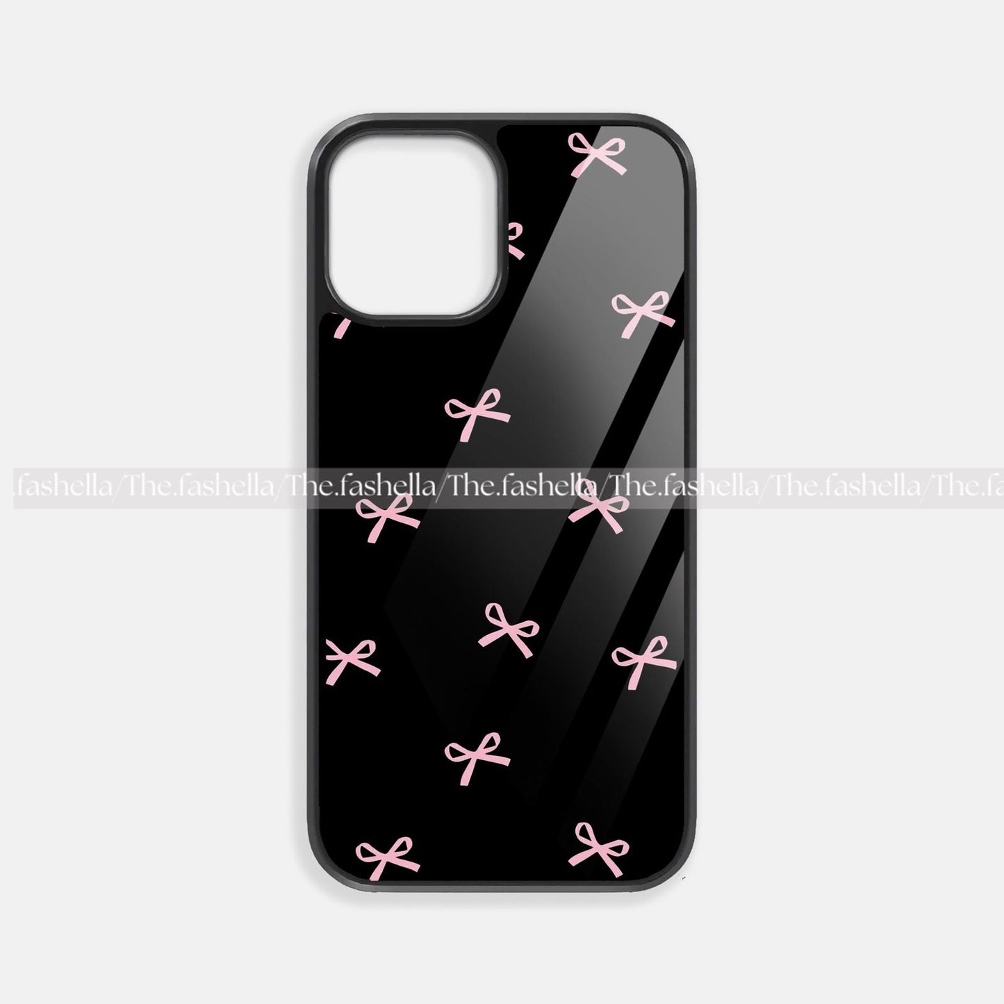 Minimal bows blackpremium glossy phone case