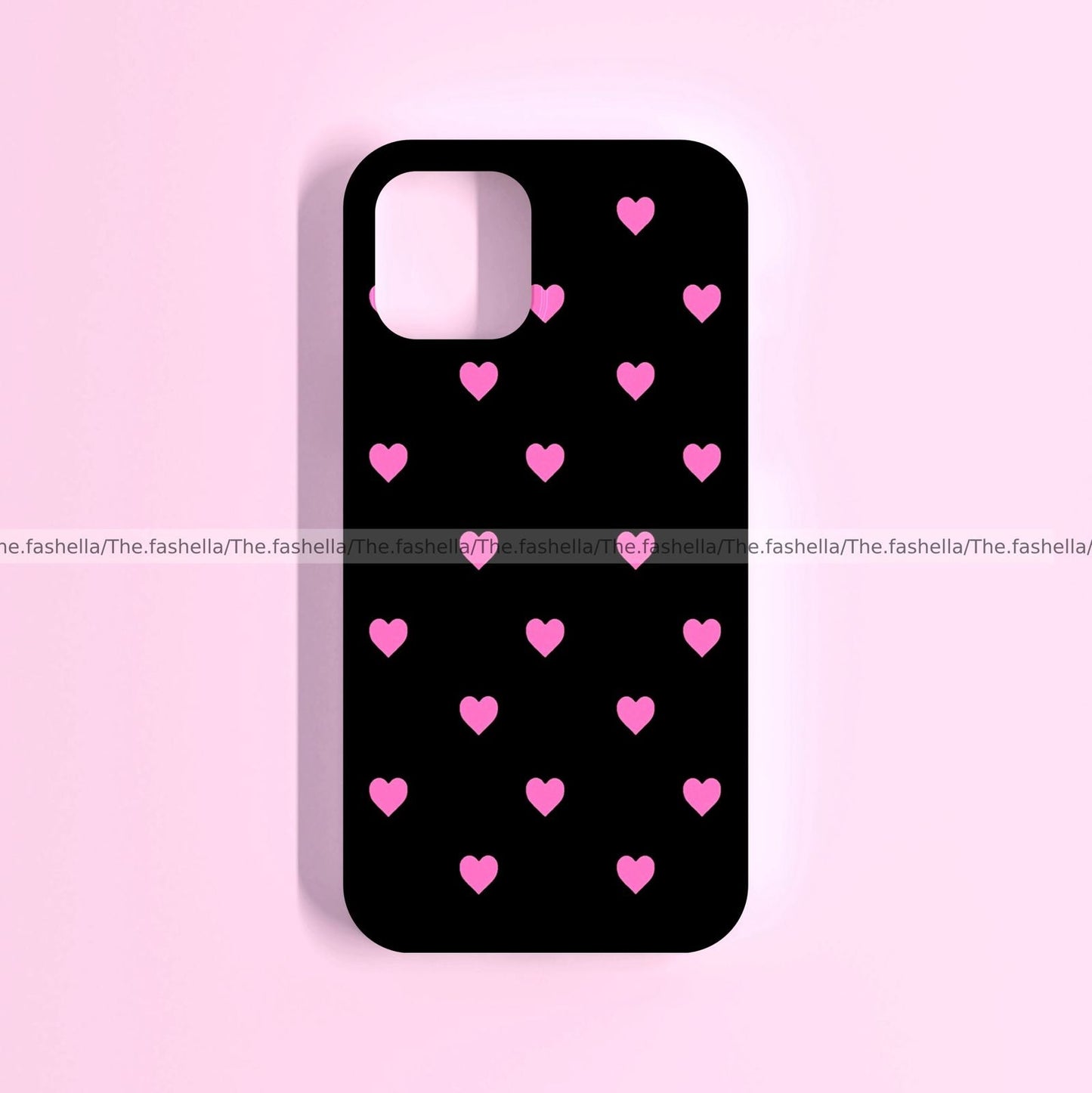 Cute mini hearts black case