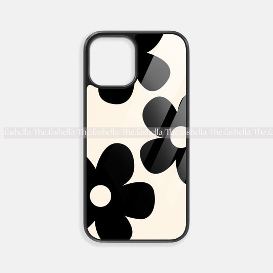 Big flowers blackpremium glossy phone case