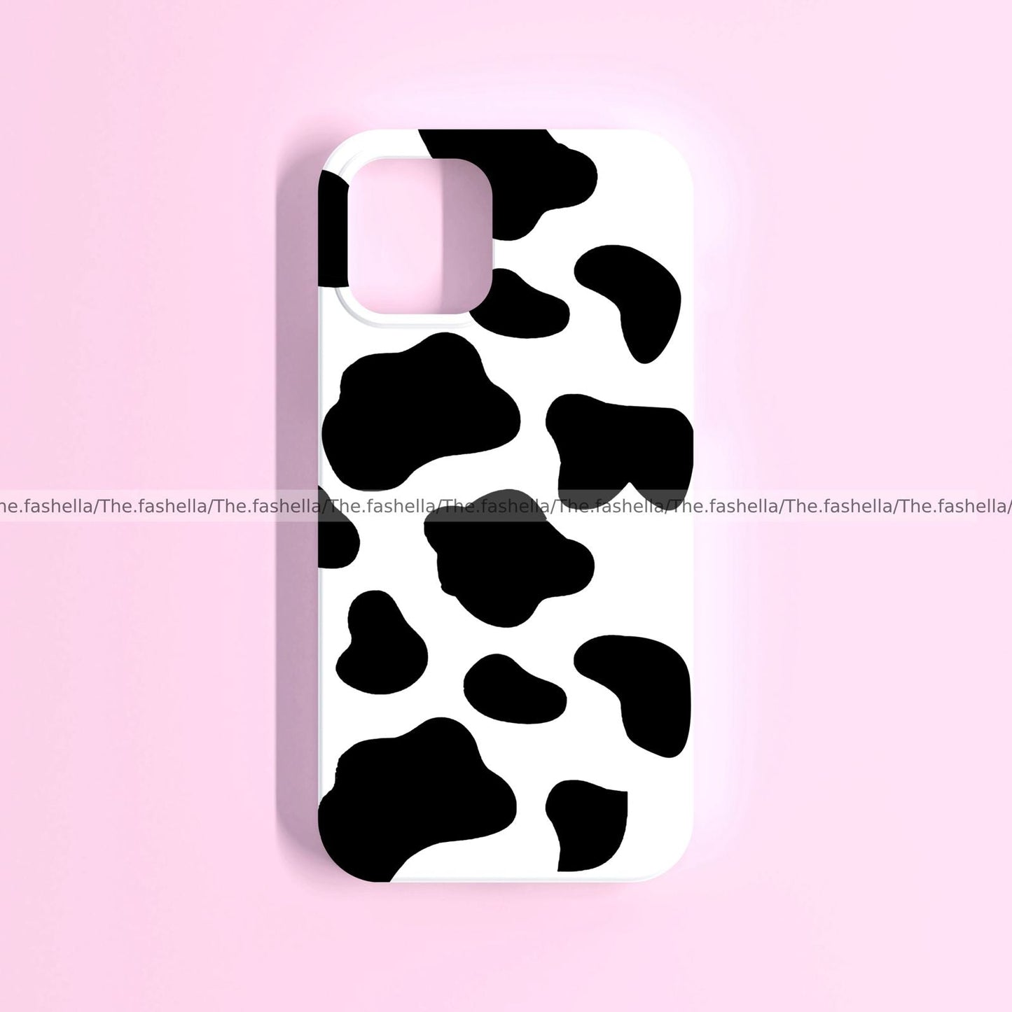 Cute cow print black case