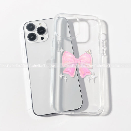 Pretty bow & stars clear case