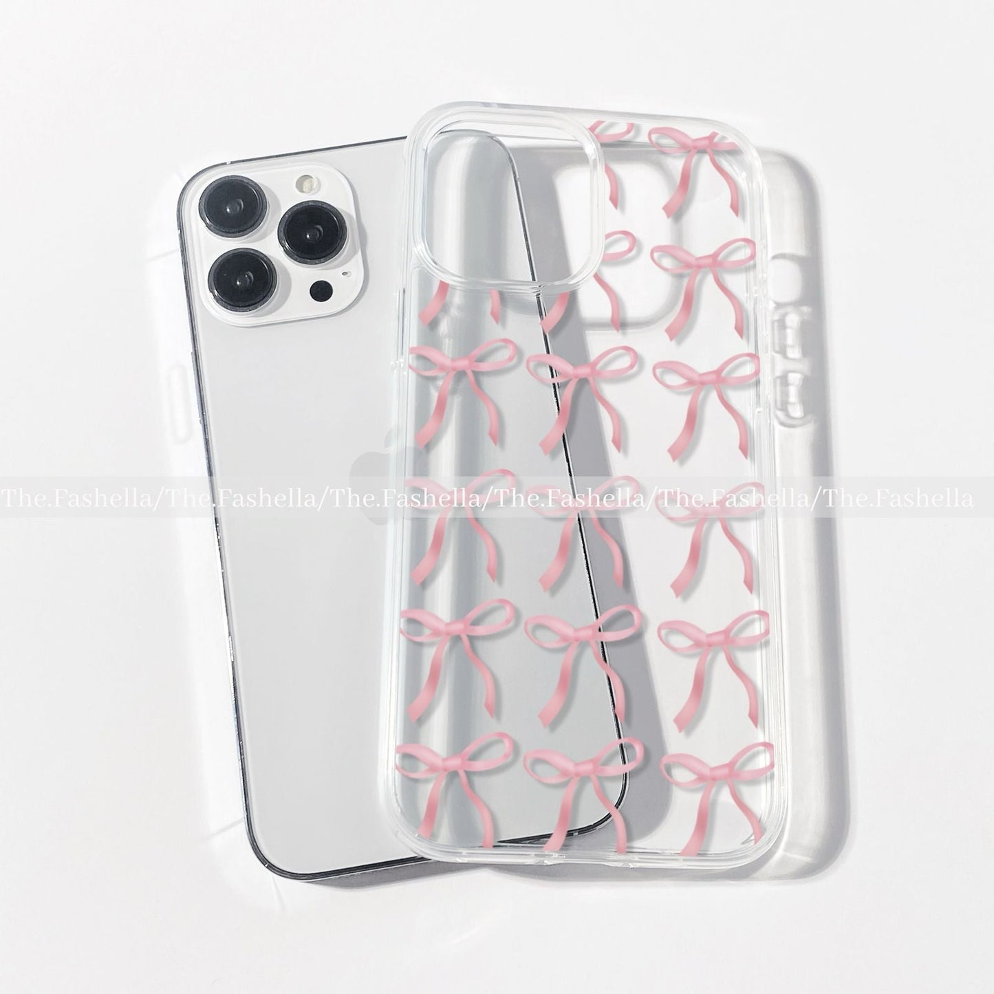 Cute pretty pink bows clear case