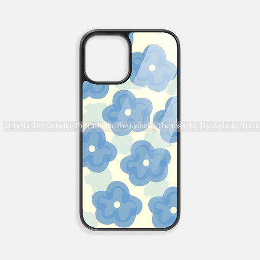 Cute blue flower  premium glossy phone case