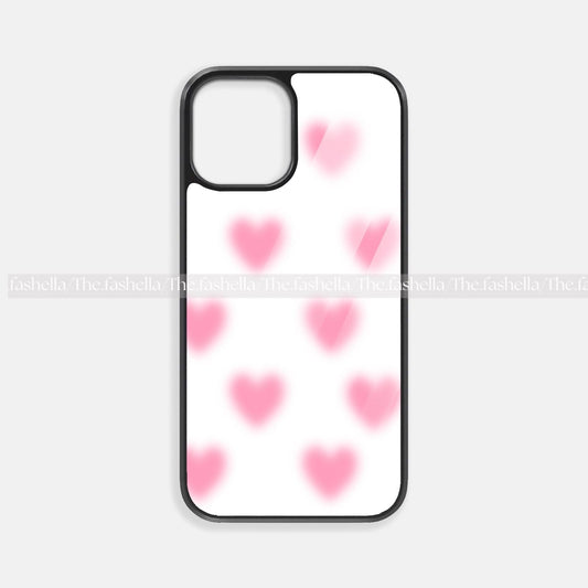 Minimal blur hearts  premium glossy phone case