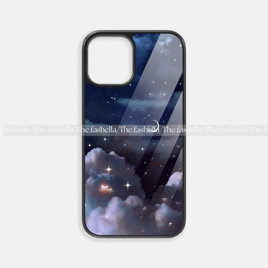 Aesthetic blue moon  premium glossy phone case